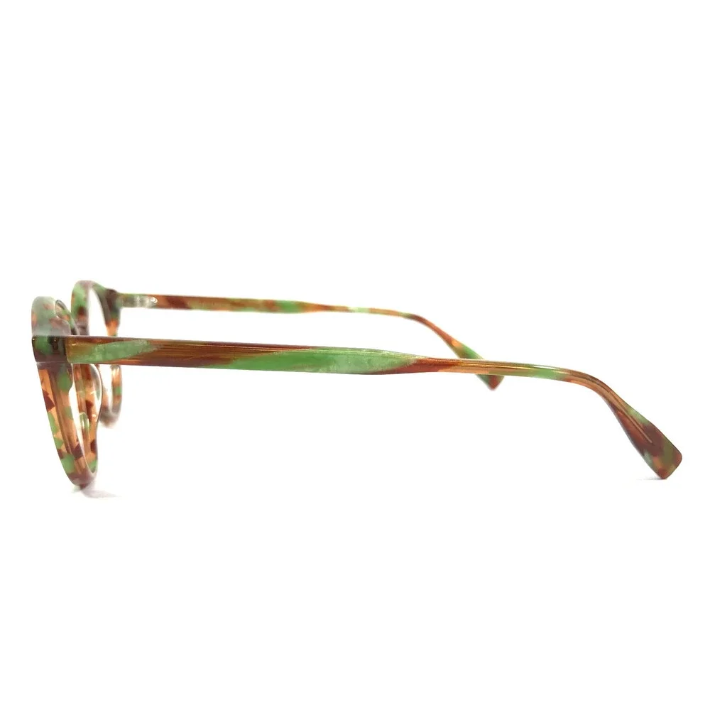 Gigi Studios Eyeglasses Frames BROOKS 64900/18 Brown Green Red Horn 48-19-145